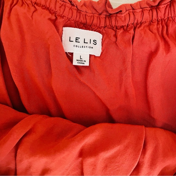 LE LIS Mini Dress Never Let You Down Rust Orange Tie-Strap Tiered Bow - Picture 7 of 8